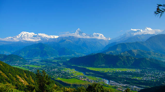 annapurna range view from sarangkot, pokhara, nepal