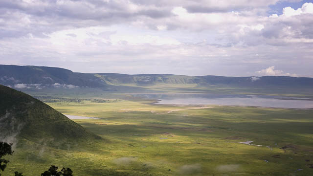 clouds over the ngorongoro crater in tanzania