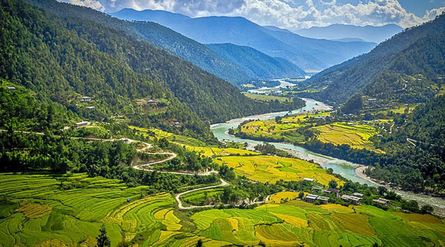 farm lands in paro valley bhutan