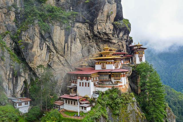 tigers nest monastry from a nearby viewpoint