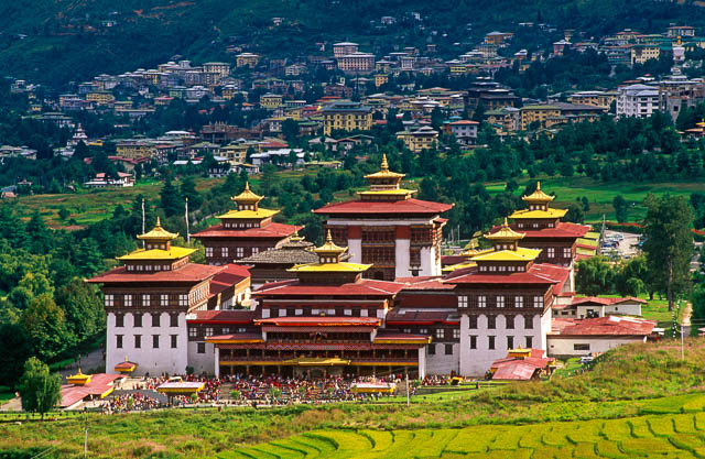 thimpu city between amdist hills and fog