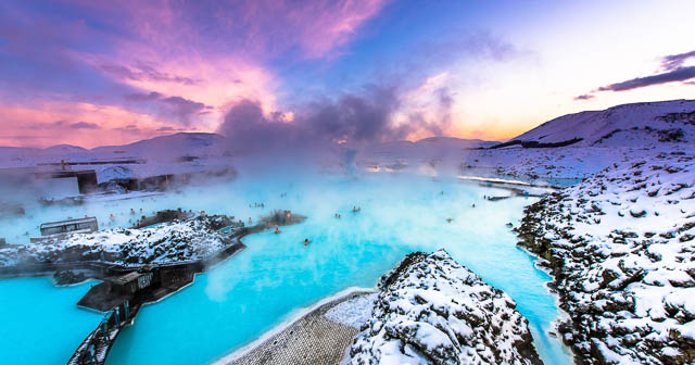 people enjoying at geothermal span in blue lagoon iceland