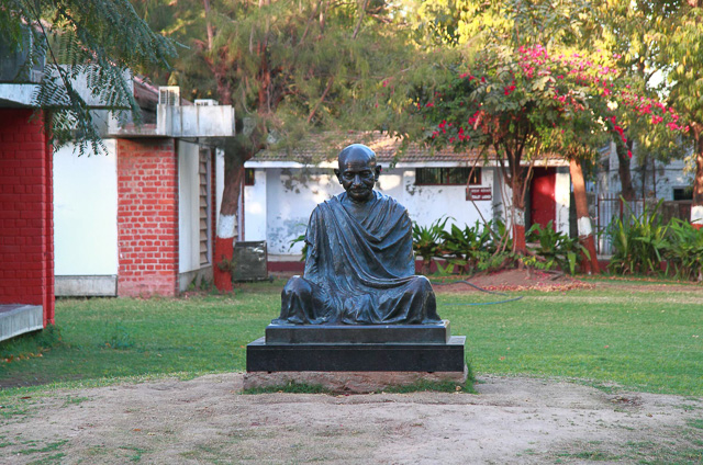 Mahatma Gandhi statue at Sabarmati ashram Ahmedabad India