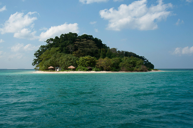 white sand beach in one of Andaman Nicobar islands in Bay of Bengal India