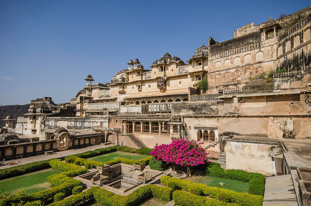 beautiful garden inside Taragarh fort Bundi Rajasthan India