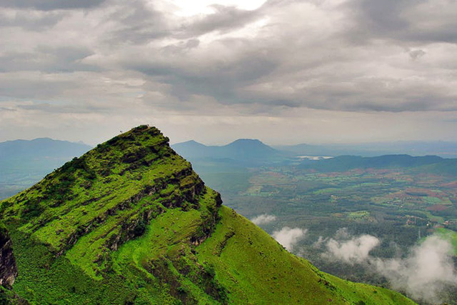 green cover spread over Mullayanagiri peak in Chikmagalur Karnataka India