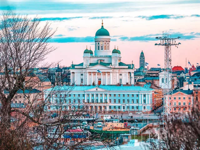 helsinki city and cathedral from a distance