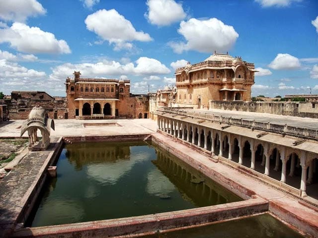 blue sky over nagaur fort in rajasthan