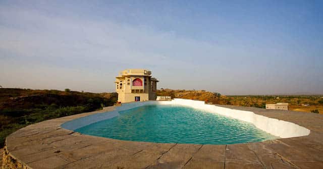 pool by lakshman sagar resort in pali, rajasthan