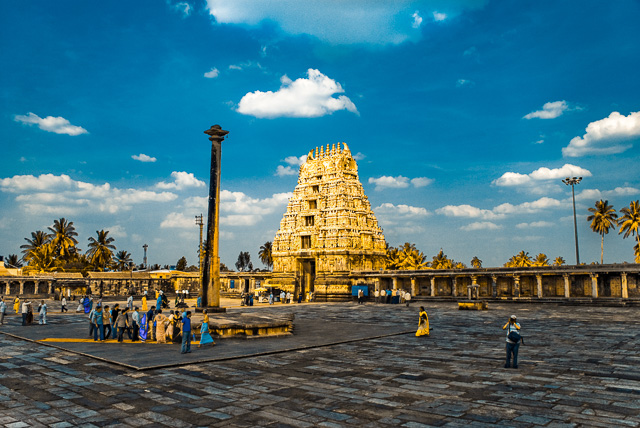 people gathered at Chennakesava Temple Belur Karnataka India